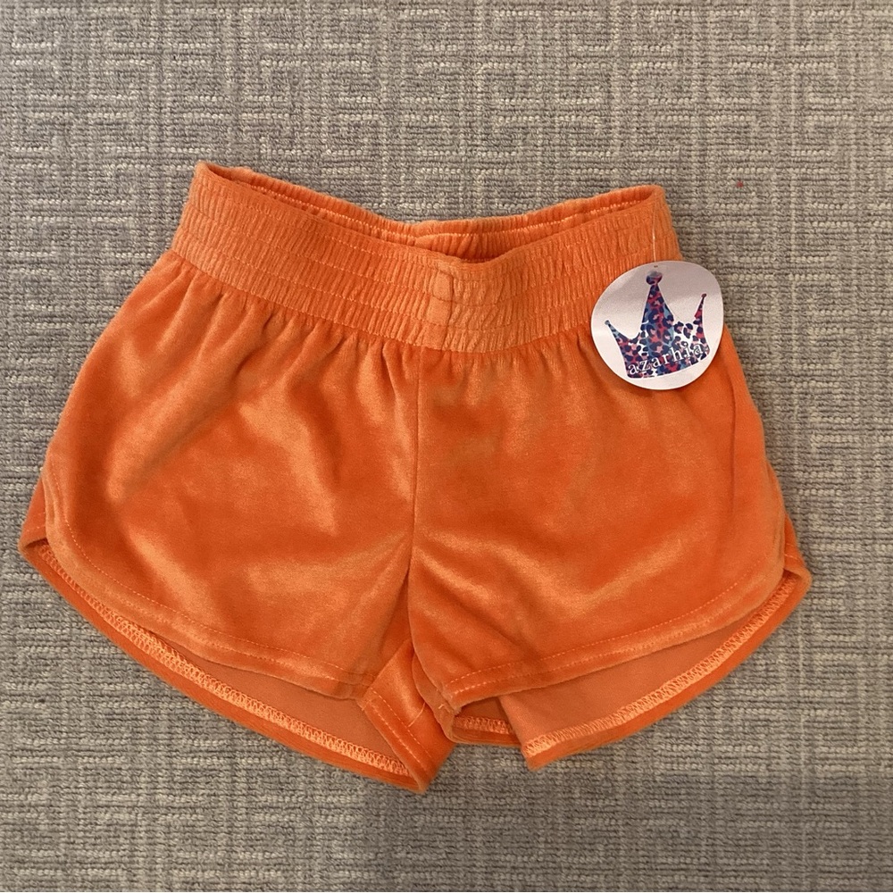 Azarhia NWT Orange Velour Shorts - Size M 8/10